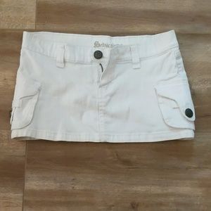 White Jean Mini Skirt